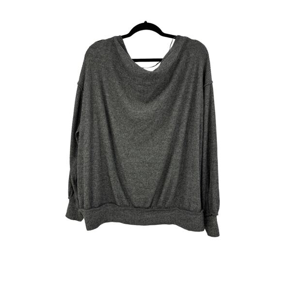 Free People Sweater Womens Small Main Squeeze Hacci Pullover Gray Oversized Knit - Picture 3 of 6
